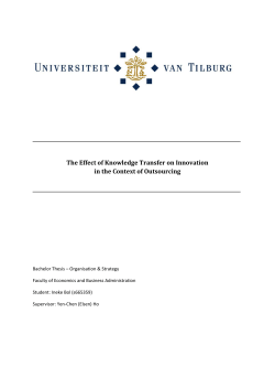 The effect of knowledge transfer on innovation in the context of