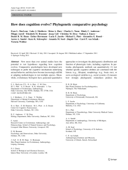 How does cognition evolve? Phylogenetic comparative psychology