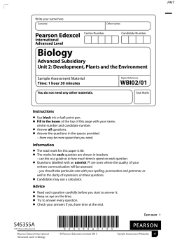 Specimen (IAL) QP - Unit 2 Edexcel Biology A