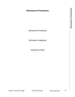Admissions Procedures