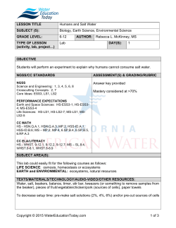 Humans and Salt Water - Water Education Today