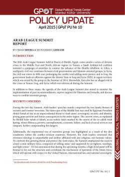 Arab League Summit Report - Global Political Trends Center