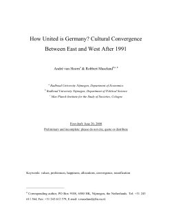 How United is Germany? Cultural Convergence