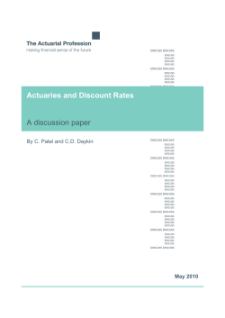 Actuaries and Discount Rates A discussion paper