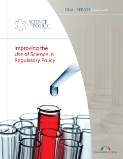 Improving the Use of Science in Regulatory Policy