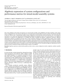 Algebraic expression of system configurations
