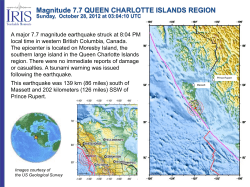 Magnitude 7.7 QUEEN CHARLOTTE ISLANDS REGION