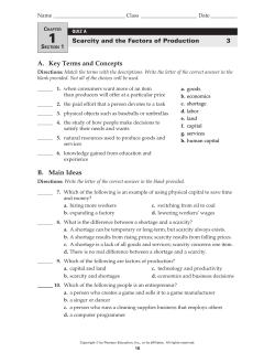 A. Key Terms and Concepts B. Main Ideas