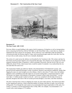 Document #1 &ndash; The Construction of the Suez Canal Document #2