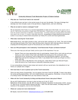 Community Holocaust Torah Restoration Project of Shalom Institute