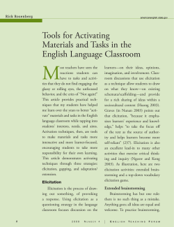 Tools for Activating Materials and Tasks in the English Language
