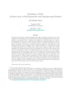 Socializing at Work - Northwestern University