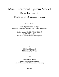 Maui Electrical System Model Development