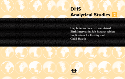 DHS Analytical Studies 2