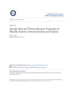 Specific Heat and Thermodynamic Properties of Metallic Systems