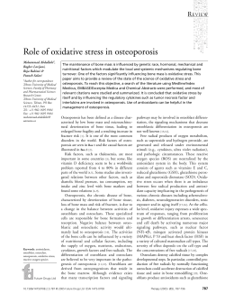 Role of oxidative stress in osteoporosis