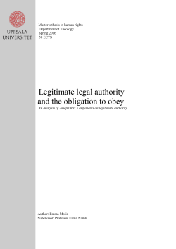 Legitimate legal authority and the obligation to obey