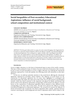 Social Inequalities of Post-secondary Educational Aspirations
