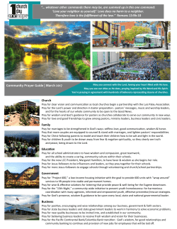 Community Prayer Guide | March 2017