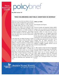 Teen Childbearing and Public Assistance in Georgia