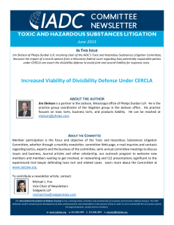 Increased Viability of Divisibility Defense Under CERCLA
