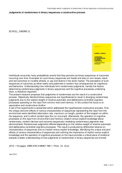 Judgments of randomness in binary sequences a constructive process