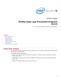 Data Loss Prevention Endpoint 10.0 Release Notes