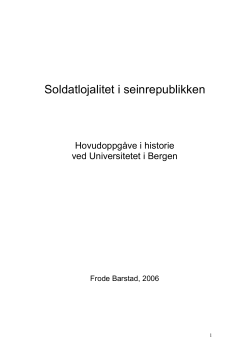 Soldatlojalitet i seinrepublikken - (BORA) - UiB