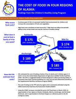 Food cost - Children`s Healthy Living Program