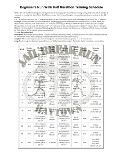 Beginner`s Run/Walk Half Marathon Training