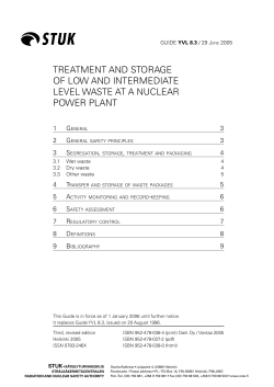 Treatment and storage of low and intermediate level waste