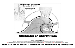 ALKI STATUE OF LIBERTY PLAZA BRICK LOCATION &ndash; by inscription