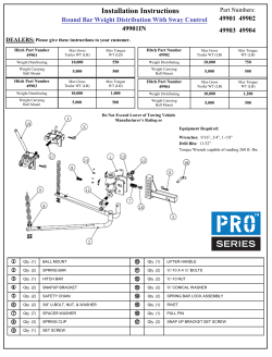 Pro Series&reg; Complete Round Bar Weight Distributing Kit