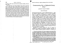 Commemorating War in Eighteenth-Century China l