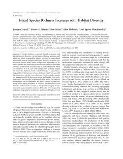 Island Species Richness Increases with Habitat Diversity