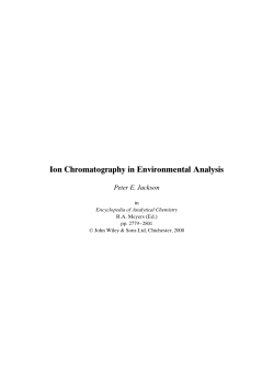Ion Chromatography in Environmental Analysis