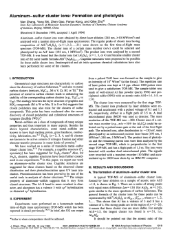 Aluminum--sulfur cluster ions: Formation and photolysis