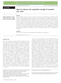 High CO2 enhances the competitive strength of seaweeds over corals