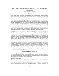 the addition and subtraction of signed quantities