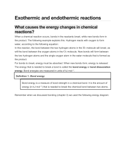 Exothermic and endothermic reactions