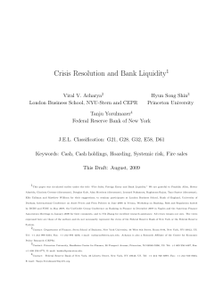 Crisis Resolution and Bank Liquidity