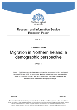 Migration in Northern Ireland: a demographic