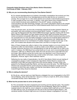 1 Frequently Asked Questions about Clara Barton District
