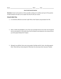 Anne Frank Socratic Seminar Directions