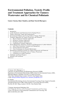 Environmental Pollution, Toxicity Profile and Treatment Approaches