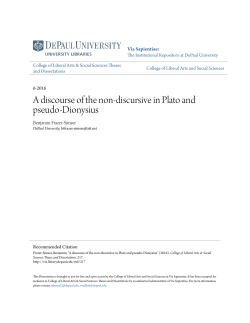 A discourse of the non-discursive in Plato and pseudo