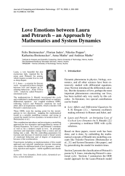 Love Emotions between Laura and Petrarch