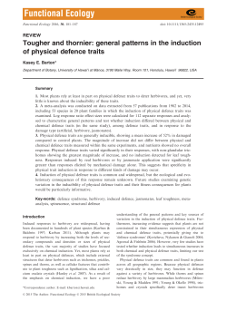 general patterns in the induction of physical defence traits