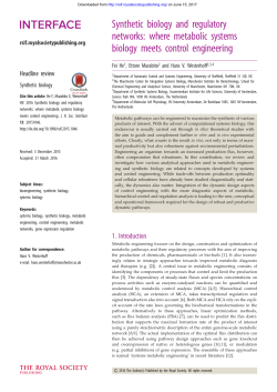 Synthetic biology and regulatory networks: where metabolic systems