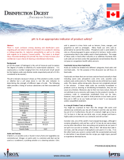 pH: Is it an appropriate indicator of product safety?